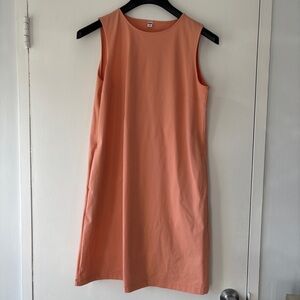 Uniqulo Sleeveless Coral Midi Dress - Size Medium